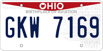 OH license plate GKW7169