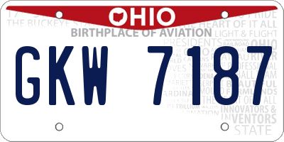 OH license plate GKW7187