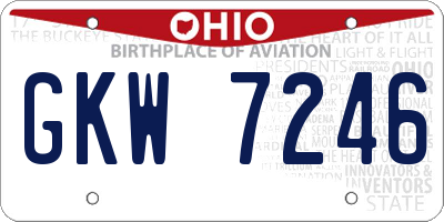 OH license plate GKW7246