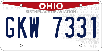 OH license plate GKW7331