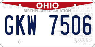 OH license plate GKW7506