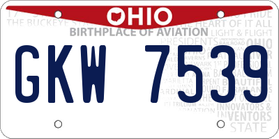 OH license plate GKW7539