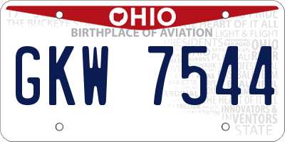OH license plate GKW7544