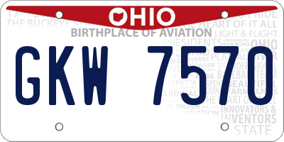 OH license plate GKW7570