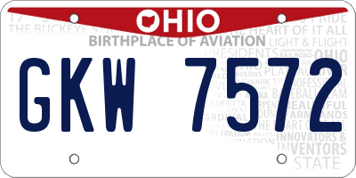 OH license plate GKW7572
