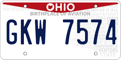OH license plate GKW7574