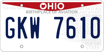 OH license plate GKW7610