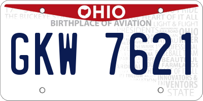 OH license plate GKW7621