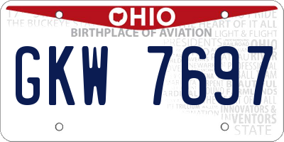 OH license plate GKW7697
