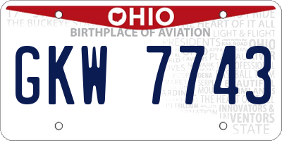 OH license plate GKW7743