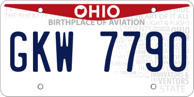 OH license plate GKW7790