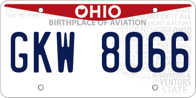 OH license plate GKW8066