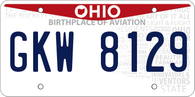 OH license plate GKW8129