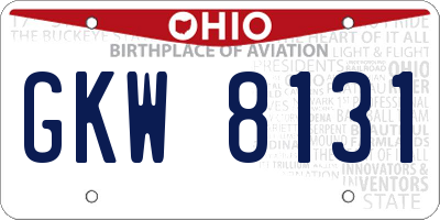 OH license plate GKW8131