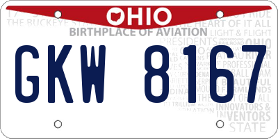 OH license plate GKW8167