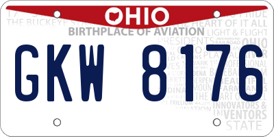OH license plate GKW8176