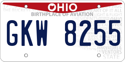 OH license plate GKW8255