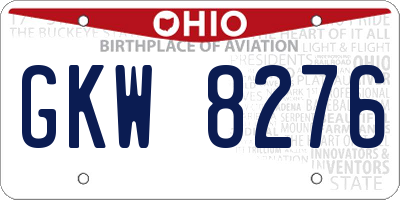 OH license plate GKW8276