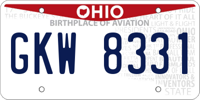 OH license plate GKW8331