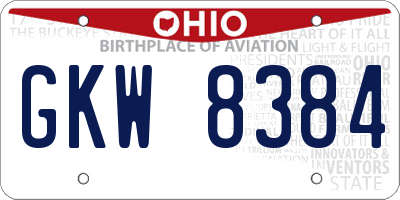OH license plate GKW8384