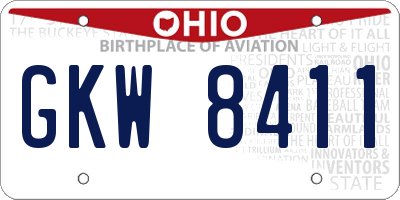 OH license plate GKW8411