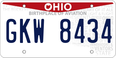 OH license plate GKW8434