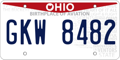 OH license plate GKW8482