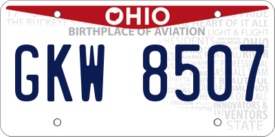 OH license plate GKW8507