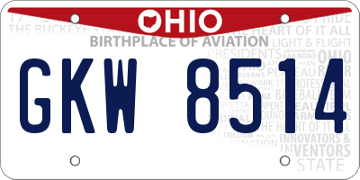 OH license plate GKW8514