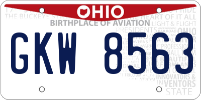 OH license plate GKW8563