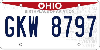 OH license plate GKW8797
