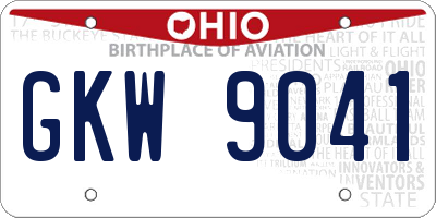 OH license plate GKW9041