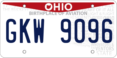 OH license plate GKW9096