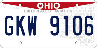 OH license plate GKW9106