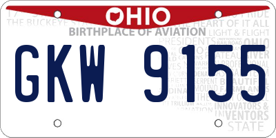 OH license plate GKW9155