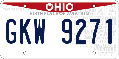 OH license plate GKW9271