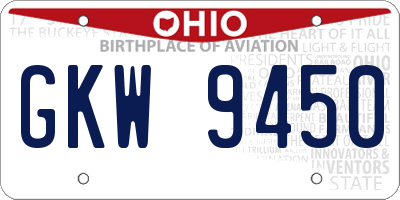 OH license plate GKW9450
