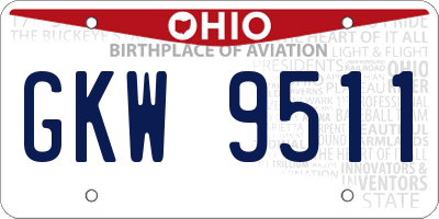 OH license plate GKW9511