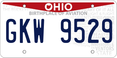 OH license plate GKW9529