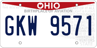 OH license plate GKW9571