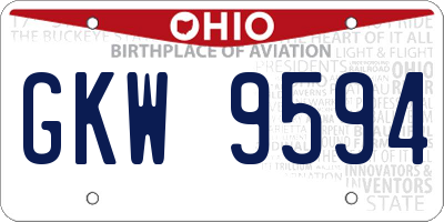 OH license plate GKW9594