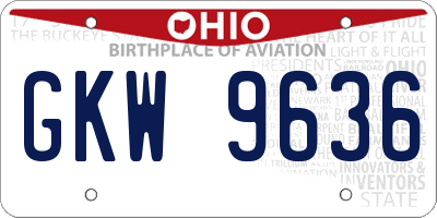 OH license plate GKW9636