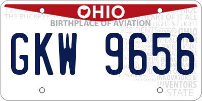 OH license plate GKW9656