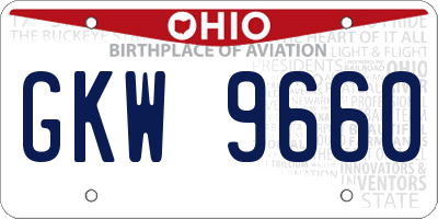 OH license plate GKW9660