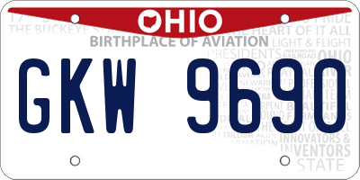 OH license plate GKW9690