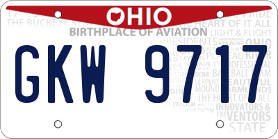 OH license plate GKW9717