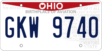 OH license plate GKW9740
