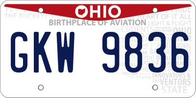 OH license plate GKW9836