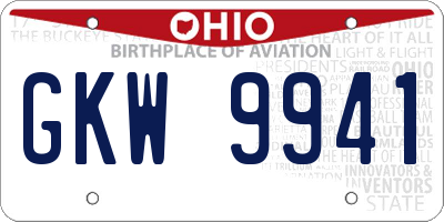 OH license plate GKW9941