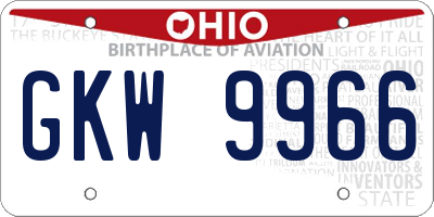 OH license plate GKW9966